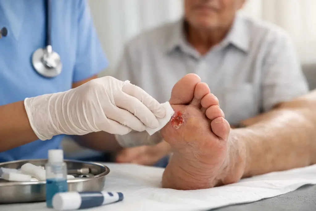 A Diabetic Wound Healing Example: What Changes Care