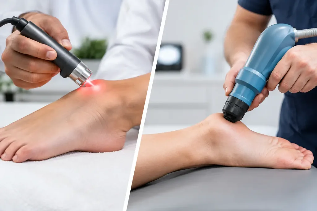 Laser Versus Shockwave Therapy for Foot Pain